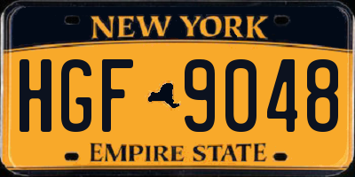 NY license plate HGF9048