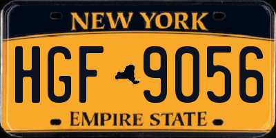 NY license plate HGF9056