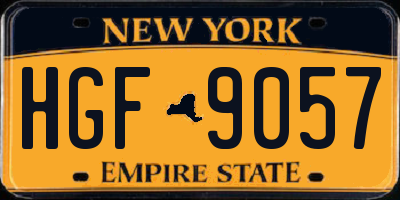 NY license plate HGF9057