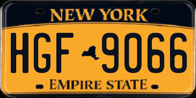 NY license plate HGF9066