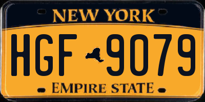 NY license plate HGF9079