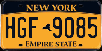 NY license plate HGF9085