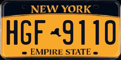 NY license plate HGF9110