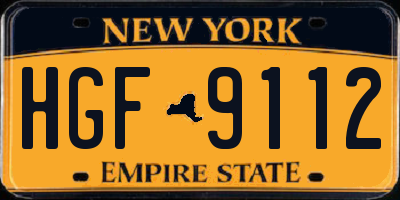 NY license plate HGF9112