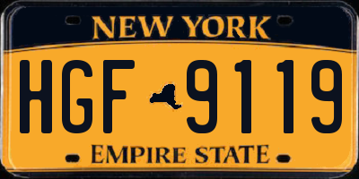 NY license plate HGF9119