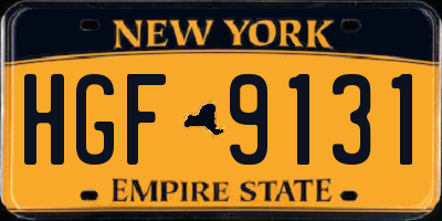 NY license plate HGF9131