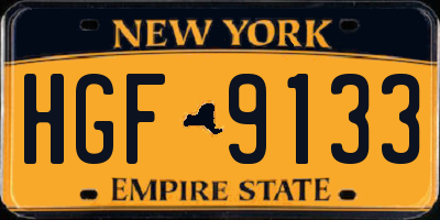 NY license plate HGF9133