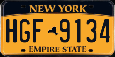 NY license plate HGF9134