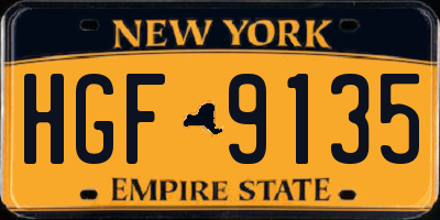NY license plate HGF9135