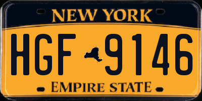 NY license plate HGF9146