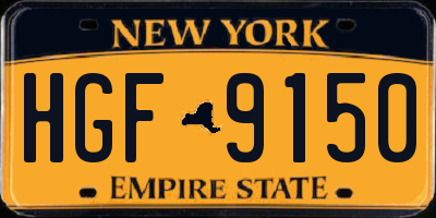 NY license plate HGF9150