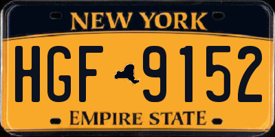 NY license plate HGF9152