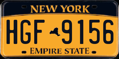 NY license plate HGF9156