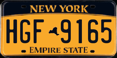 NY license plate HGF9165