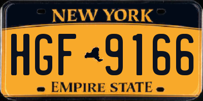 NY license plate HGF9166