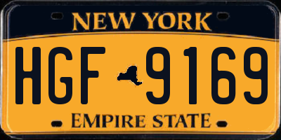 NY license plate HGF9169