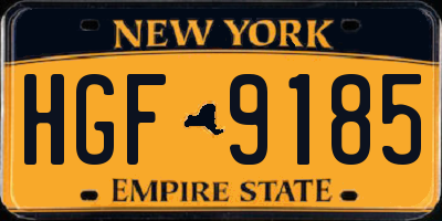 NY license plate HGF9185
