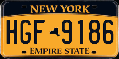 NY license plate HGF9186