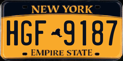 NY license plate HGF9187