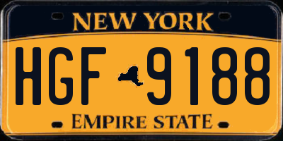 NY license plate HGF9188