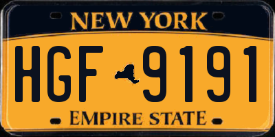 NY license plate HGF9191