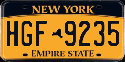 NY license plate HGF9235