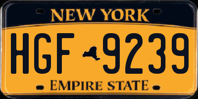 NY license plate HGF9239