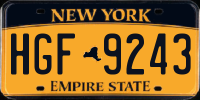 NY license plate HGF9243