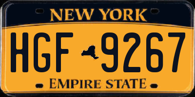 NY license plate HGF9267