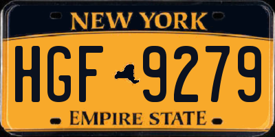 NY license plate HGF9279
