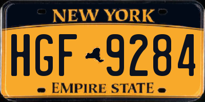 NY license plate HGF9284