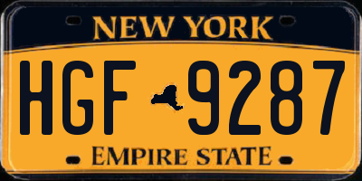 NY license plate HGF9287