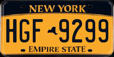 NY license plate HGF9299