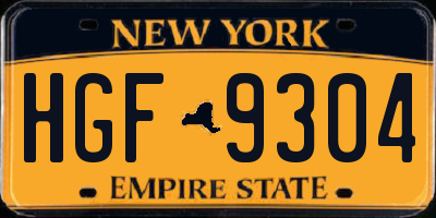 NY license plate HGF9304