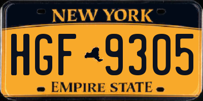 NY license plate HGF9305