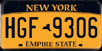 NY license plate HGF9306