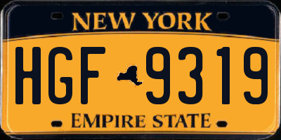 NY license plate HGF9319