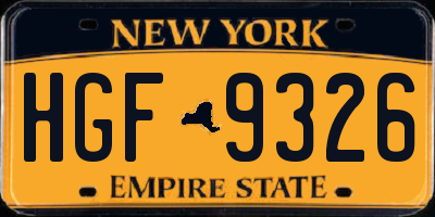 NY license plate HGF9326