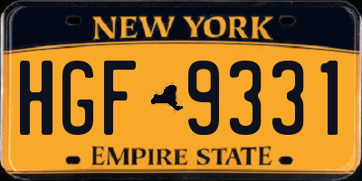 NY license plate HGF9331