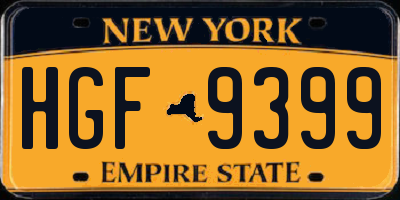 NY license plate HGF9399