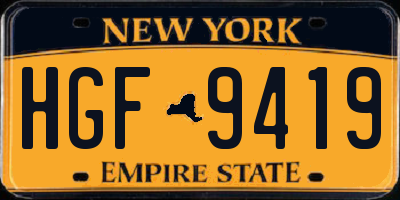 NY license plate HGF9419