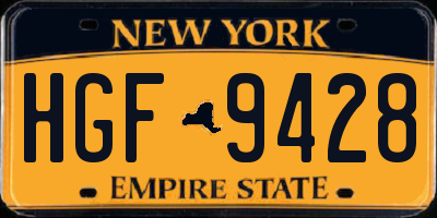 NY license plate HGF9428