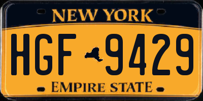 NY license plate HGF9429