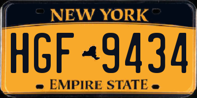 NY license plate HGF9434