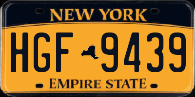 NY license plate HGF9439