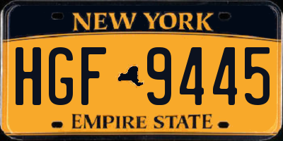 NY license plate HGF9445