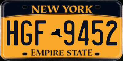 NY license plate HGF9452