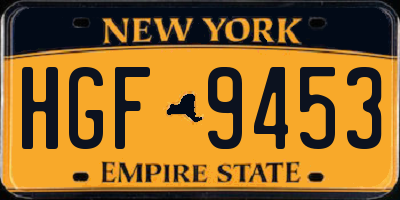 NY license plate HGF9453