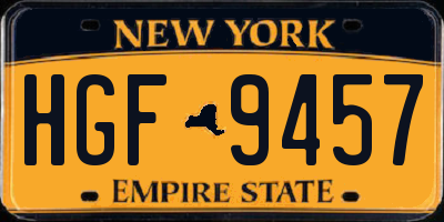 NY license plate HGF9457