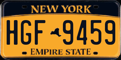 NY license plate HGF9459